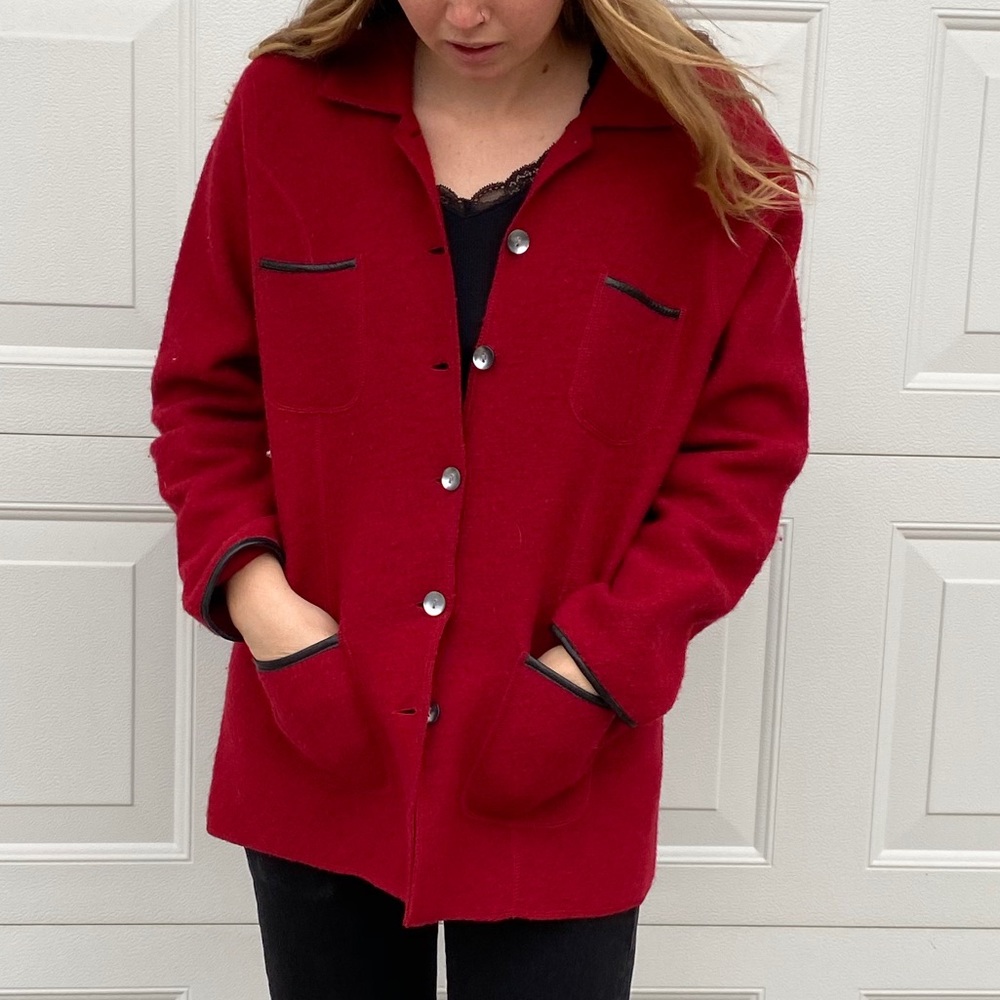 vintage red wool jacket